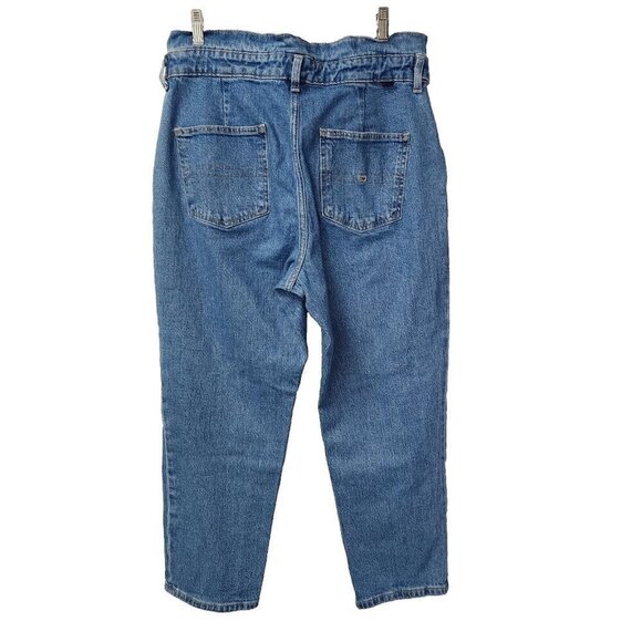 Tommy Hilfiger Women’s High Waisted Paper Bag Denim Cropped Jeans 90s Y2k 14 - Picture 2 of 12